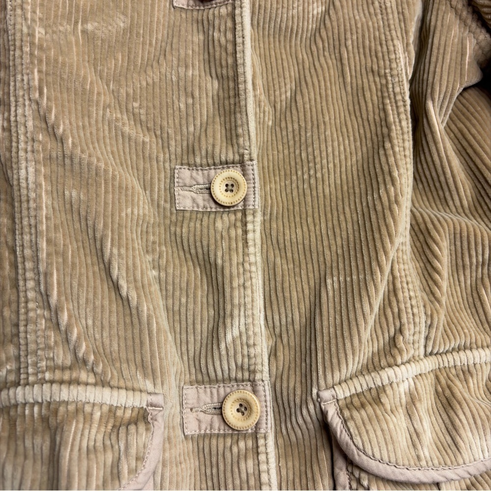 Vintage LL Bean Corduroy Barn Jacket Womens M Tan Beige Chore Coat Lined - Picture 9 of 15
